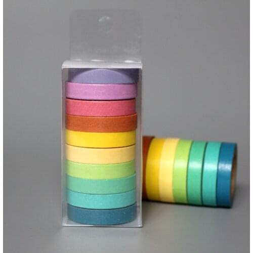 10-color Can write Candy 5M Shredded Washi Sticky Paper Masking Decorative Adhesive Tape Label Craft Decorative DIY Scrapbooking