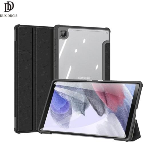 Tablet Leather Case For Samsung Galaxy Tab A7 Lite T220/T225 Magnetic Closaure DUX DUCIS Toby Series Trifold Stand Clear Back