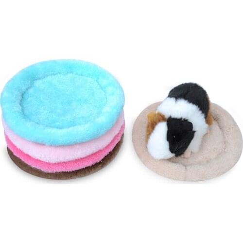 Hamster Bed Pad Round Velvet Sleep Mat House Pad Squirrel Hedgehog Rabbit Chinchilla Bed Mat House Nest Hamster Accessories Warm