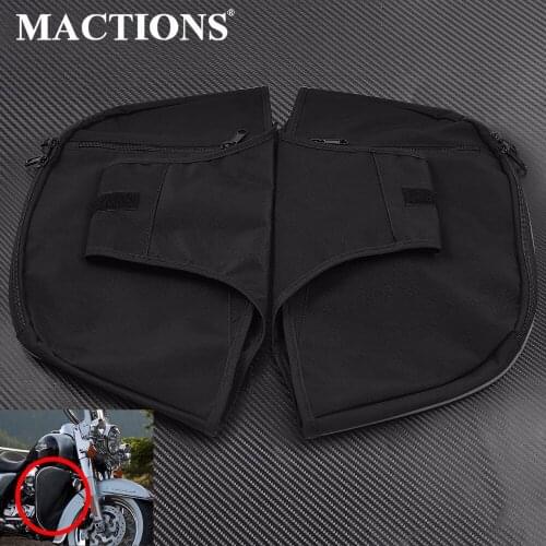 MACTIONS Black Soft Lowers Leg Elephant Ears Warmer Chaps For Harley Touring Road King Electra Street Trike FLHR 1980-2019 2020