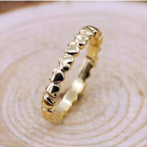 Fashion Authentic Mini Gold Plated Silver Plated Eternal Love Ring for Women Wedding Jewelry Love Commitment Ring Size US 7-9