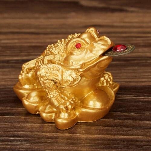 Coin Frog Figurine Fortune Wealth Money Toad Ornament for Home Office Tabletop Decoration Chinese Feng Shui Lucky Gifts