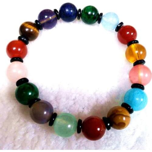Natural Duobao Crystal Color Men and Women Fashion Charm Bracelet Crystal New Bracelet Agate Color Pink Crystal