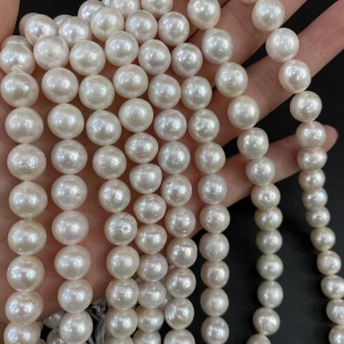 Natural Freshwater Pearl Beading Round shape Isolation Punch Loose Beads For jewelry making DIY Necklace Bracelet Accessorie