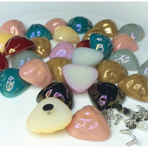 New 20PCS 21MM Unique Acrylic Rivets Studs Colorful Acrylic Leather Craft Punk Studs Fit Belts Bags Shoes Garment DIY Making