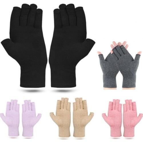 2Pcs Unisex Adult Sports Soft Cotton Breathable Half Finger Protective Gloves Anti-Slip Hand Protector Skin Care Health Care
