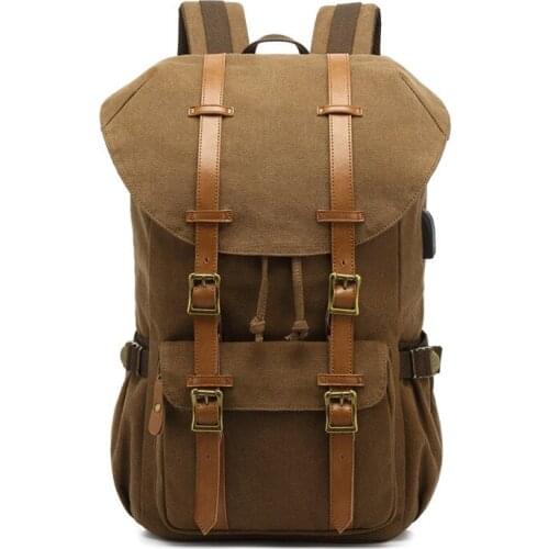 2021 Hot Canvas Backpack Outdoor Multi-Function Backpack Men Women Bag Large Capacity Retro Travel Backpack