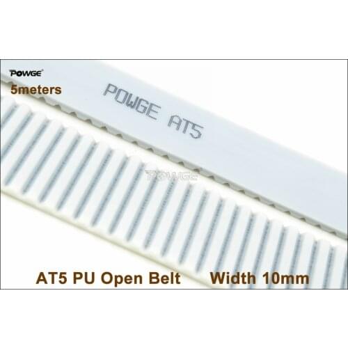 POWGE 5meters AT5 Timing Belt AT5 10 PU Open Belt Width 10mm Polyurethane With Steel Core Belt AT5-10 High Quality