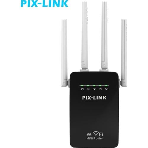 Pixlink Wireless Repeater Router Access Point Wireless 300Mbps Range Extender WiFi Signal Amplifier 4External Antennas WR09