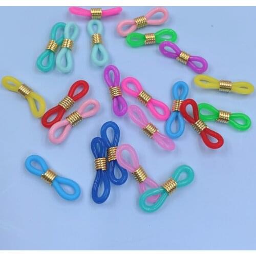 50pcs Glasses Chains Rubber Connectors for Glasses Holder White or Black Silicone Gold Silver Metal C120-00