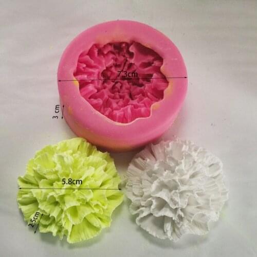 DIY Aroma Crafts Carnation Flower Candle Silicone Mold Handmade Soap Making Mould Decoration Fondant Cake Candy Molds