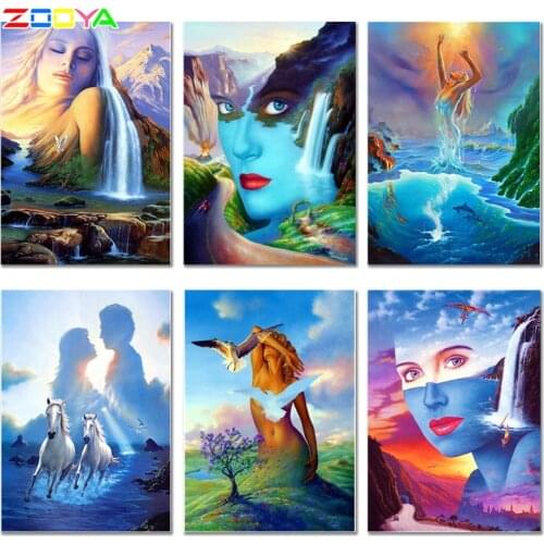 Diy Crystal Beautiful Diamond Embroidery Diamond Painting Special Shaped Full Square Landscape Diamond Mosaic Decor Woman Er065