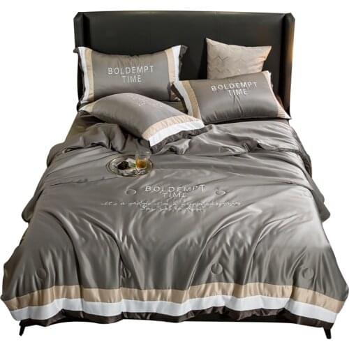 Silk Comforter Summer Blanket Quilt Duvet Washable Lce Soft Silk Air Conditioning Comforter Quilt Blanket Sheet Pillowcase