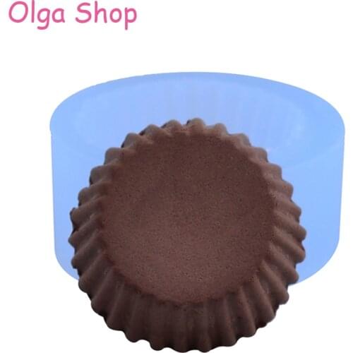 GYL158 3D Cupcake Tart Silicone Mold Cupcake Bottom Mold Cupcake Base Chocolate Cookie Candle Soap Resin Polymer Clay Molds