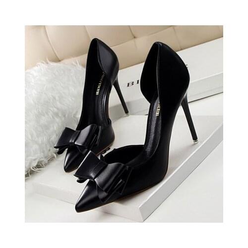 Soft Leather Shallow Fashion Womens High Heels 10.5CM Shoes Candy Colors Pointed Toe Women Pumps Show Thin Female Office Shoe