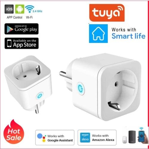 Smart WiFi EU Plug Socket Switch Smart Home 16A Power Monitor Timing Function Remote Voice Control Works With Alexa Google Home