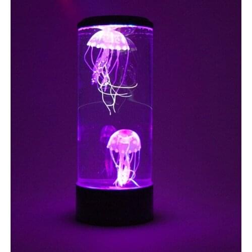 USB Jellyfish Light LED Color Changing Simulation Submarine Aquarium Table Bedside Lamp Electric Mood Lava Lamp Night Light