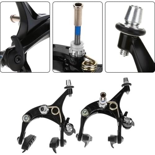 1 Piece Bicycle Brake Racing Road Dual Pivot Bike Aluminum Side Pull Caliper Brake Front Rear Brake White Balck