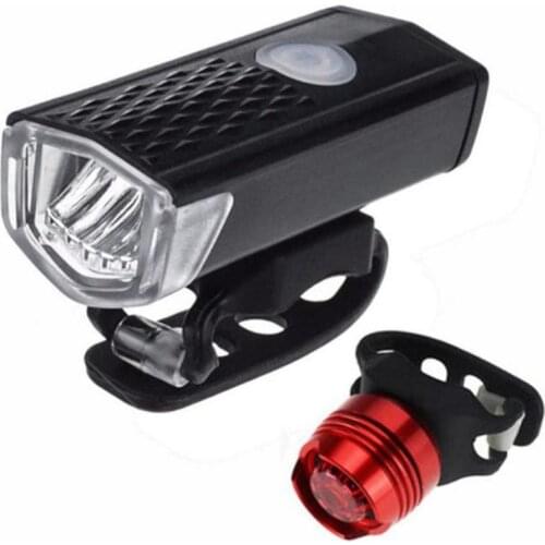 Bike Bicycle Light USB LED Rechargeable Set Mountain Cycle Front Back Headlight Lamp Flashlight