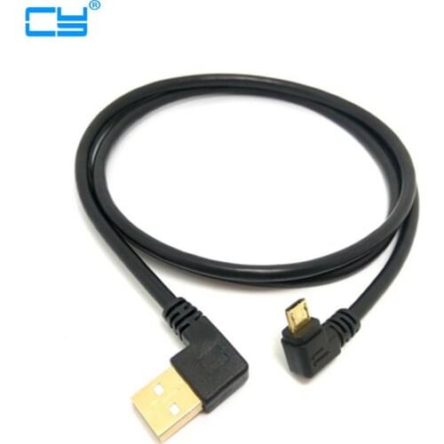 High Quality Gold Plated plug 15cm 50cm short 90 Degree Left angle USB A male to Micro USB Male Right angle data power cable