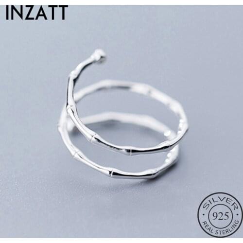 INZATT Real 925 Sterling Silver Minimalist Bamboo Knot Zircon Ring For Fashion Women Trendy Fine Jewelry Accessories 2019 Gift