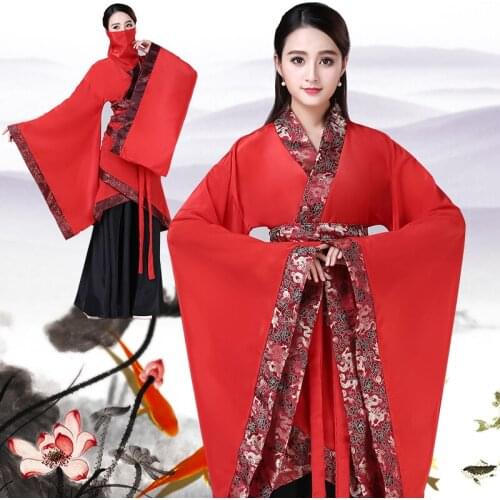 Ancient Chinese Fairy Cosplay Costumes Red Hanfu Dress Traditional Women Tang Dynasty Princess Classical Dancer Show Wear