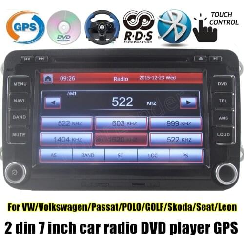 2 din 7 inch car dvd player For VW/Volkswagen/Passat/POLO/GOLF/Skoda/Seat/Leon touch screen stereo radio