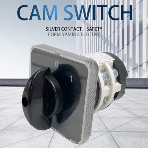 2 Positions 20A Cam Switch YMZ12-20/2 Latching 690V 2 Poles Power Control Silver Contact Rotary Changeover Interuptor