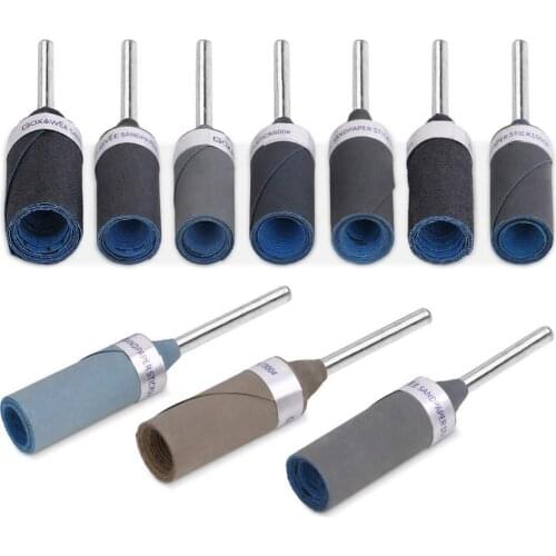 20pcs Sanding Drums Sanding Grinding Ratory Tool Accessories Sandpaper Polishing Burs for Metalworking, Woodworking 10 Grits