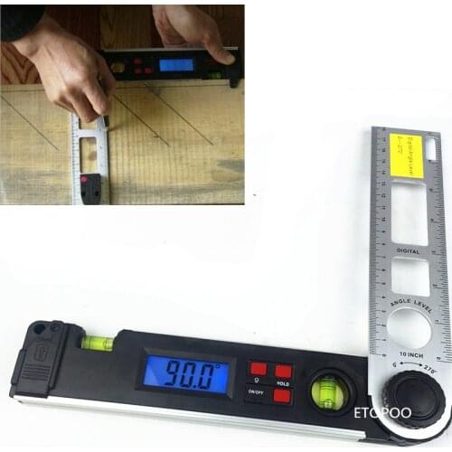 250mm Digital angel Level LCD display digital Protractor with dual spirit level Angle Finder meter inclinometer
