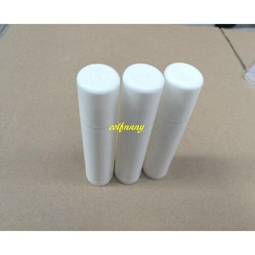 50pcs/lot Free shipping 17g Round DIY lipstick bottle White Empty plastic Tubes 17CC cosmetic packing lip balm tube