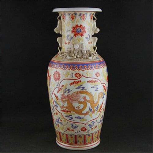 6 Antique QingDynasty porcelain vase, Pastels luminous bottle,hand-painted crafts,best collection & adornment,Free shipping