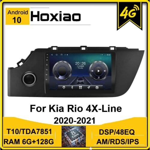 2 Din Car Radio Android 10 8.1 GPS navigation WiFi For KIA RIO 4 X-line 2020 2021 4G RDS AM TPS Stereo Carplay Multimedia Player