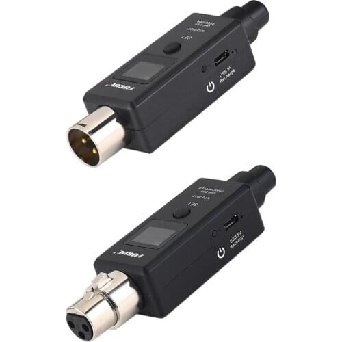 USB Microphone Wireless Transmitter Receiver System XLR Connection Built-in Rechargeable Battery For Dynamic Microphone