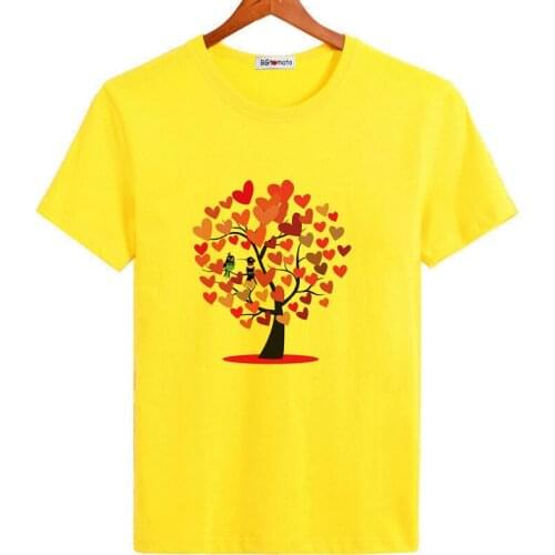 BGtomato pink hearts tree creative design tshirt men original brand good quality casual t-shirt cheap sale summer tops