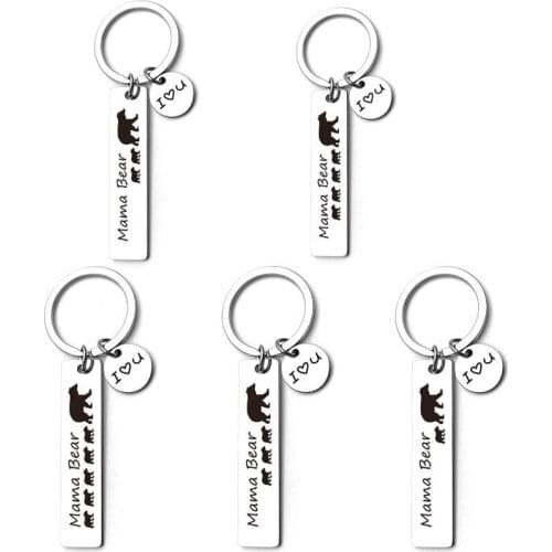 Mama Baby Bear Keychain Sweet Family Jewelry New Mom Gifts Mother Keyring Mama Bear Jewelry for Mother Mom Aunt Guandmom Wife