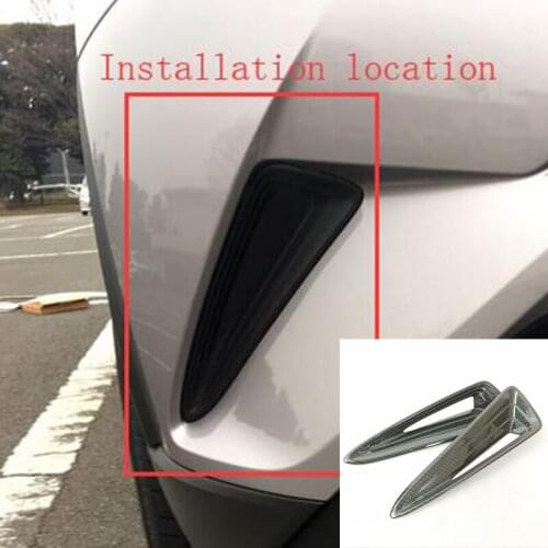 For Toyota C-HR auto accessories 2016 2017 2018 ABS Carbon fibre Car front fog lamp Light cover trim Sticker car styling 2pcs