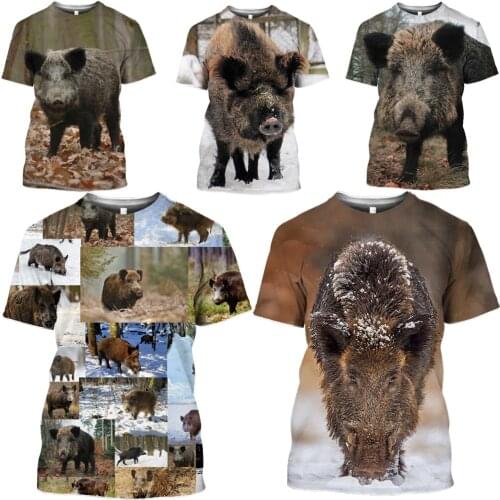 Mamba Top Wild Boar T Shirt Women Short Sleeve Hunting Jungle Wildlife Tees Mammal Funny 3D Print Animal Pig Harajuku Men Tshirt