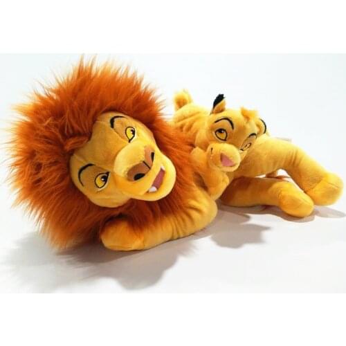 Disney The Lion King Cute Kawaii Simba and Mufasa Stuffed Plush Toys Cartoon Mufasa Plush Dolls Toys Gifts for Children 45cm