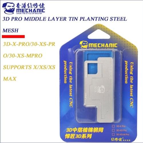 MECHANIC 3D BGA Reballing Stencil Kit For IP X/XS/XS MAX Welding Template Intermediate Layer Steel Mesh Planted Tin Platform