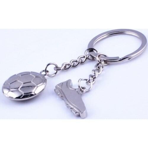 Fashion Football Metal Keychain Men Gift Key Chain Soccer Shoes And Football Car Key Ring Gift Party Keychains Jewelry