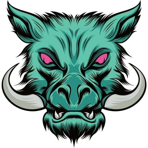 For Wild Boar Face Wall Decal Window Truck Car Laptop Sticker Laminated LO289