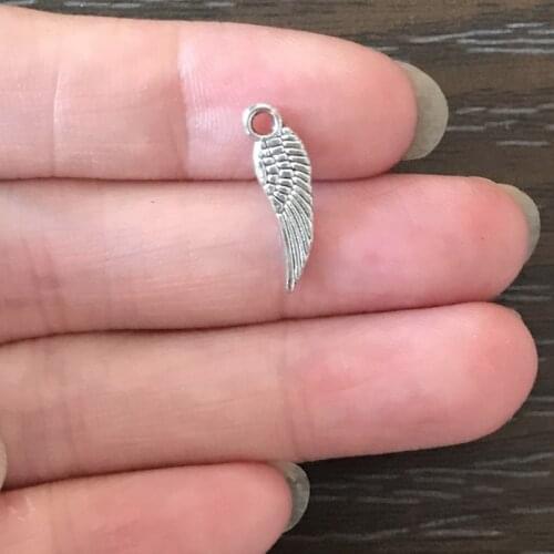20PCS Bohemian SMALL Angel Wing Charm Zinc Alloy angel wing Pendant Charm for Bracelet Necklace Earrings Jewelry Making DIY