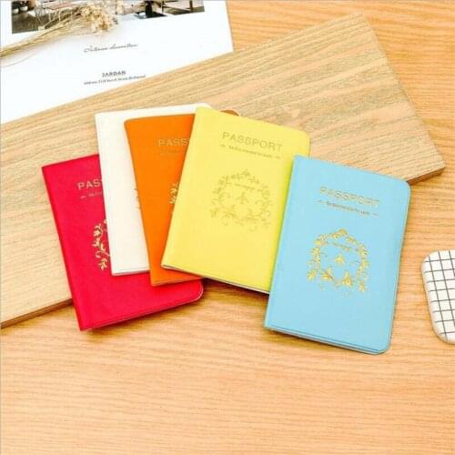 Casual PU Leather Passport Covers Travel Accessories ID Bank Credit Card Bag Men Women Passport Business Holder wallet Case