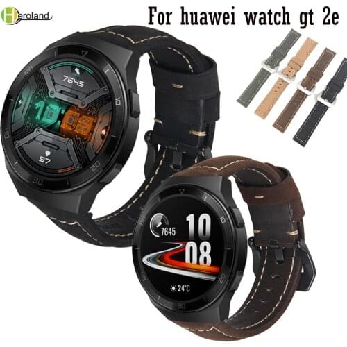 Retro Genuine Leather WatchBand Strap For huawei watch gt 2e / GT 2 46mm SmartWatch wristband For Amazfit GTR 47mm bracelet new