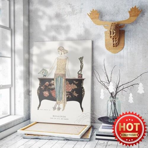 Nordic Modern Robe Woman Fashion Style Canvas Painting Art Print, Pop Evening Paty Art Wall Decor, Room Home Decor Gift