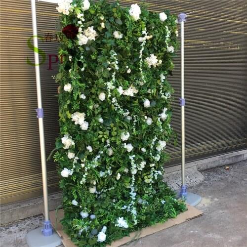 SPR Green plants roses hydrangea penoy artificial flower wall for wedding background