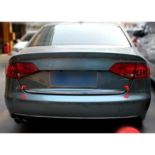 Car Styling 1pcs Stainless Steel Rear Door Tail Trunk Gate Lid Molding Cover Trims For Audi A4 2008-2012 Sedan Only