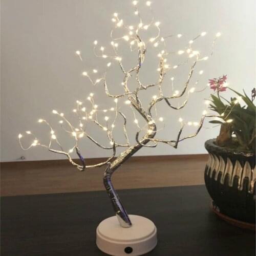 LED Tree Light Table Lamps 108 Bulbs Night light for Bedroom Wedding Party Christmas Decoration USB & Battery Power
