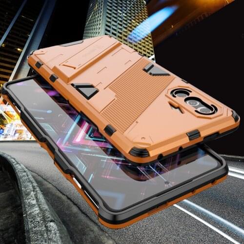 Bibercas Armor Case for Xiaomi Poco F3 GT Camera Lens Protection Back PC & Rubber Shockproof Kickstand Phone Cover Stand Capas